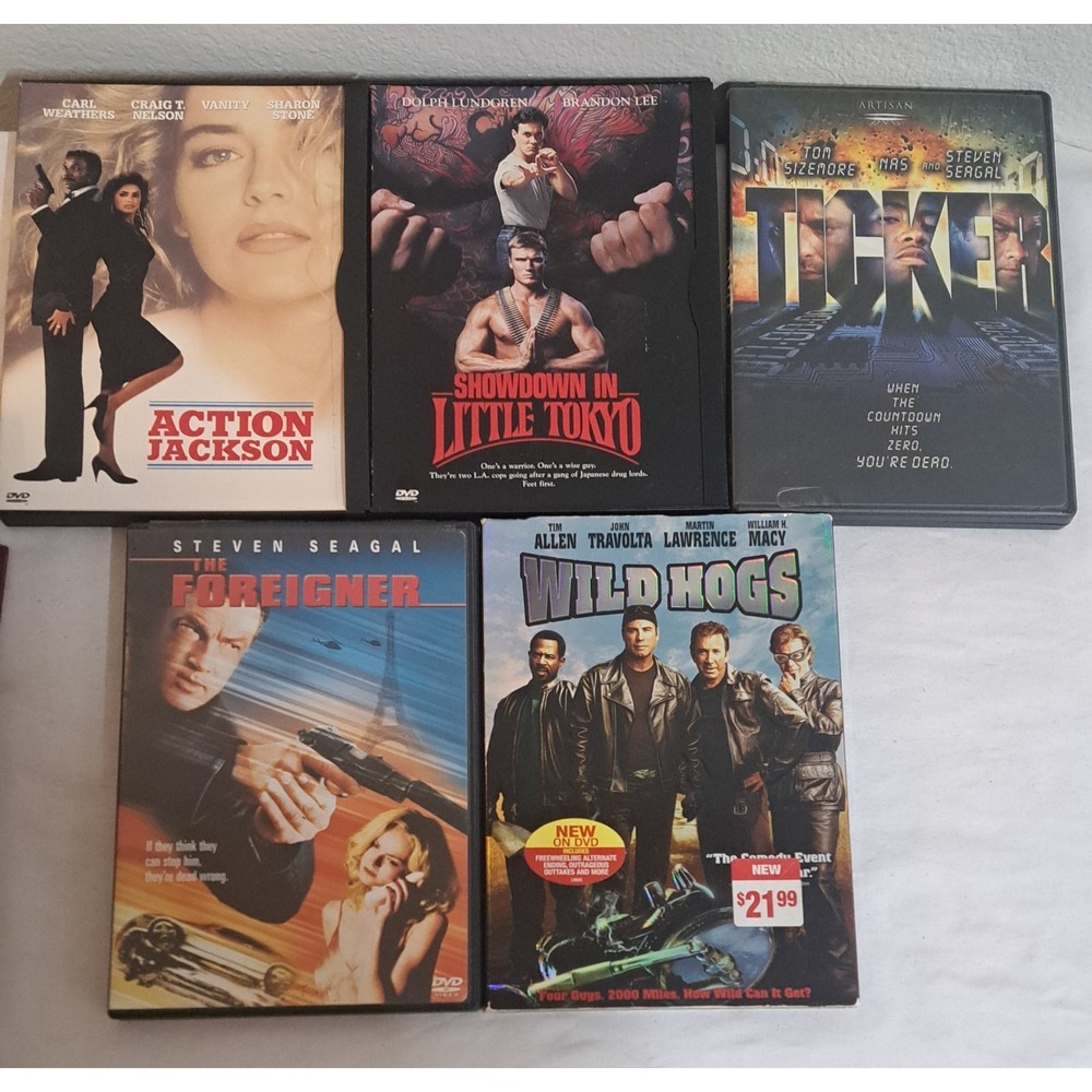 Action DVD Lot Steven Seagal Action Jackson Wild Hogs + 5 Movie Bundle